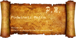 Podwinetz Metta névjegykártya